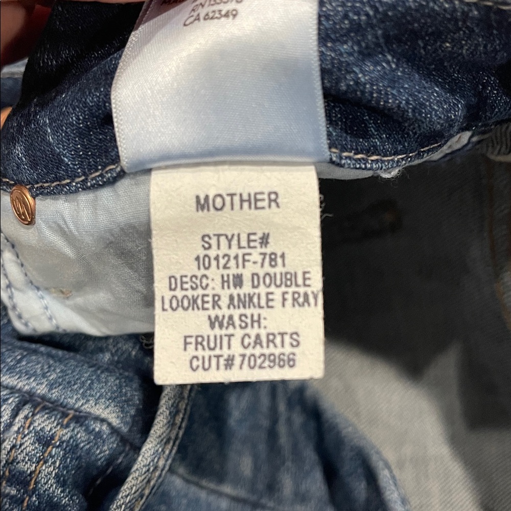 Mother Denim High Waisted Double Looker Ankle Fray, skinny jeans Size 26 - Picture 8 of 9